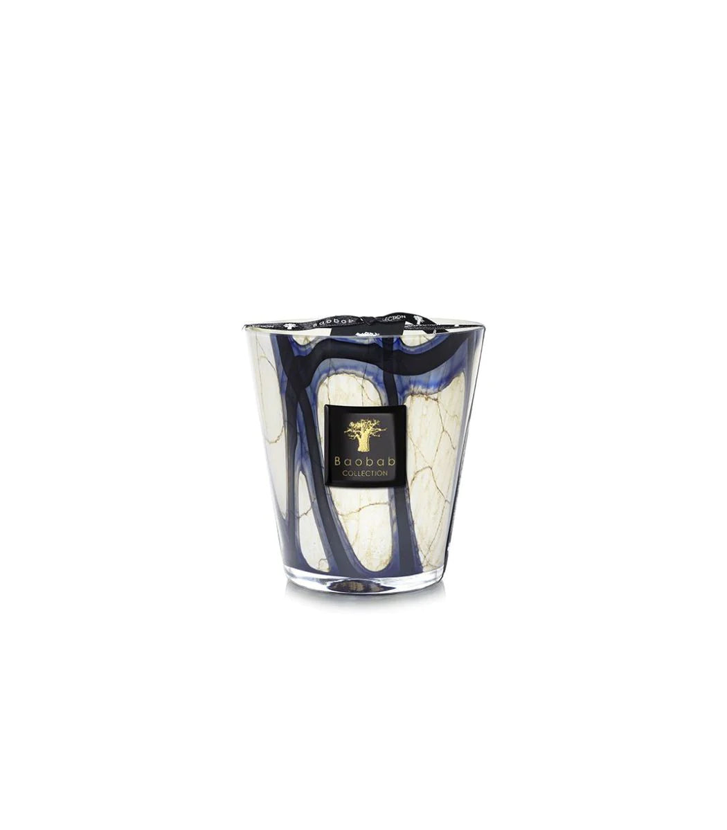 Baobab Scented Candle Max 16 Stones Lazuli, Blue & Beige