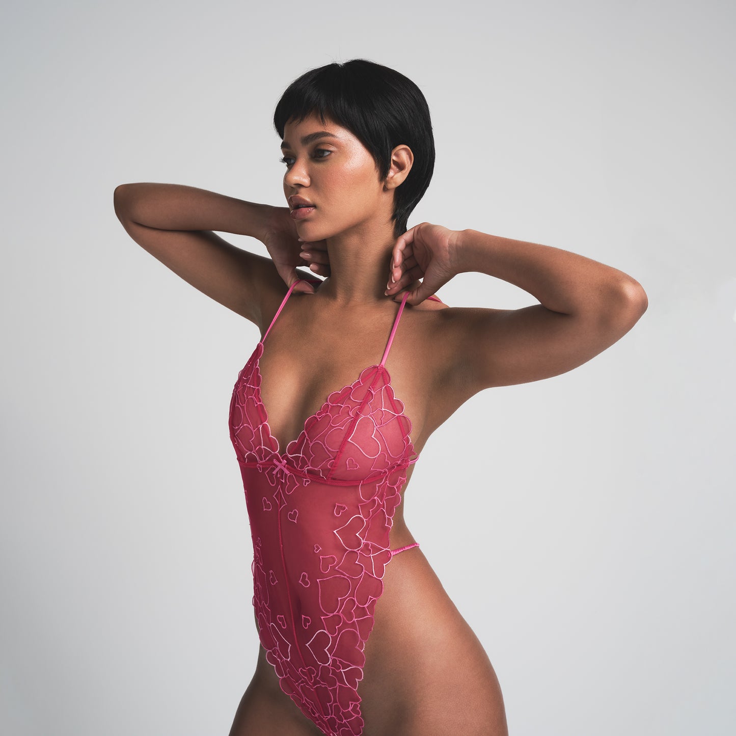 SKIMS Embroidered Tulle Teddy