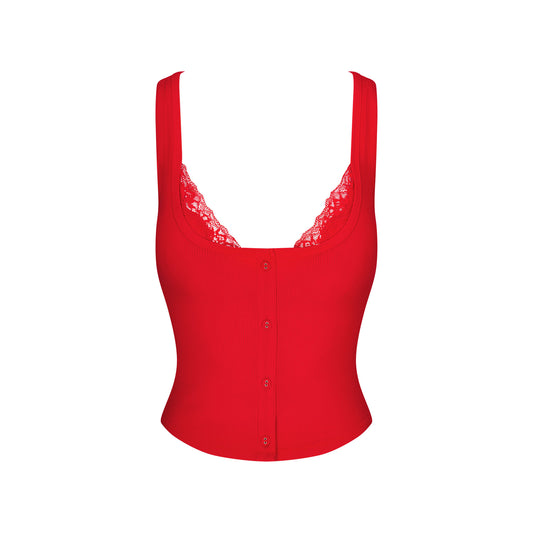 SKIMS Soft Lounge Lace Tank With Lace Bralette