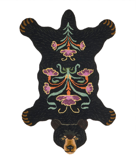 Doing Goods Blooming Black Bear Rug Large