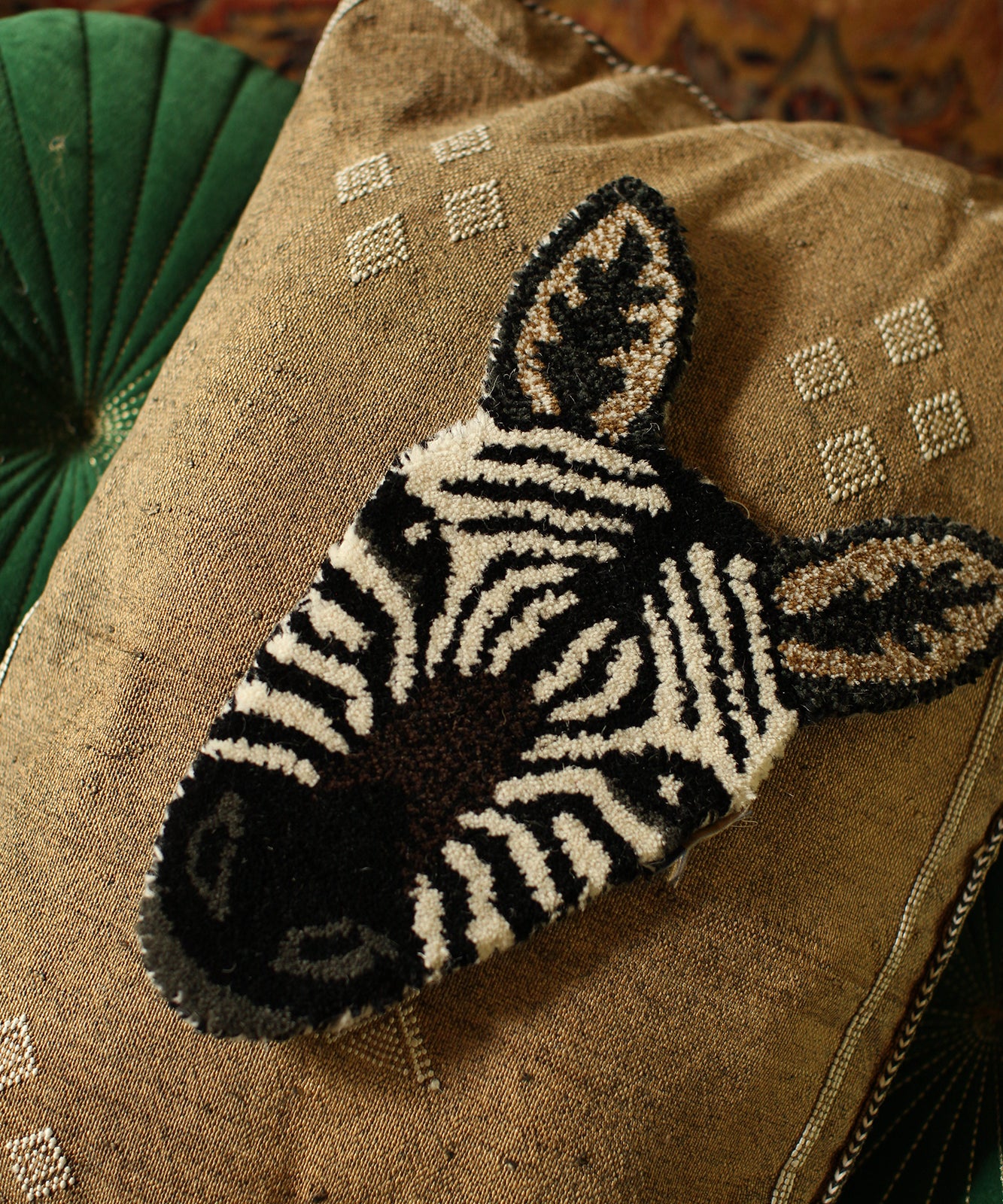 Doing Goods Stripey Zebra Head Rug