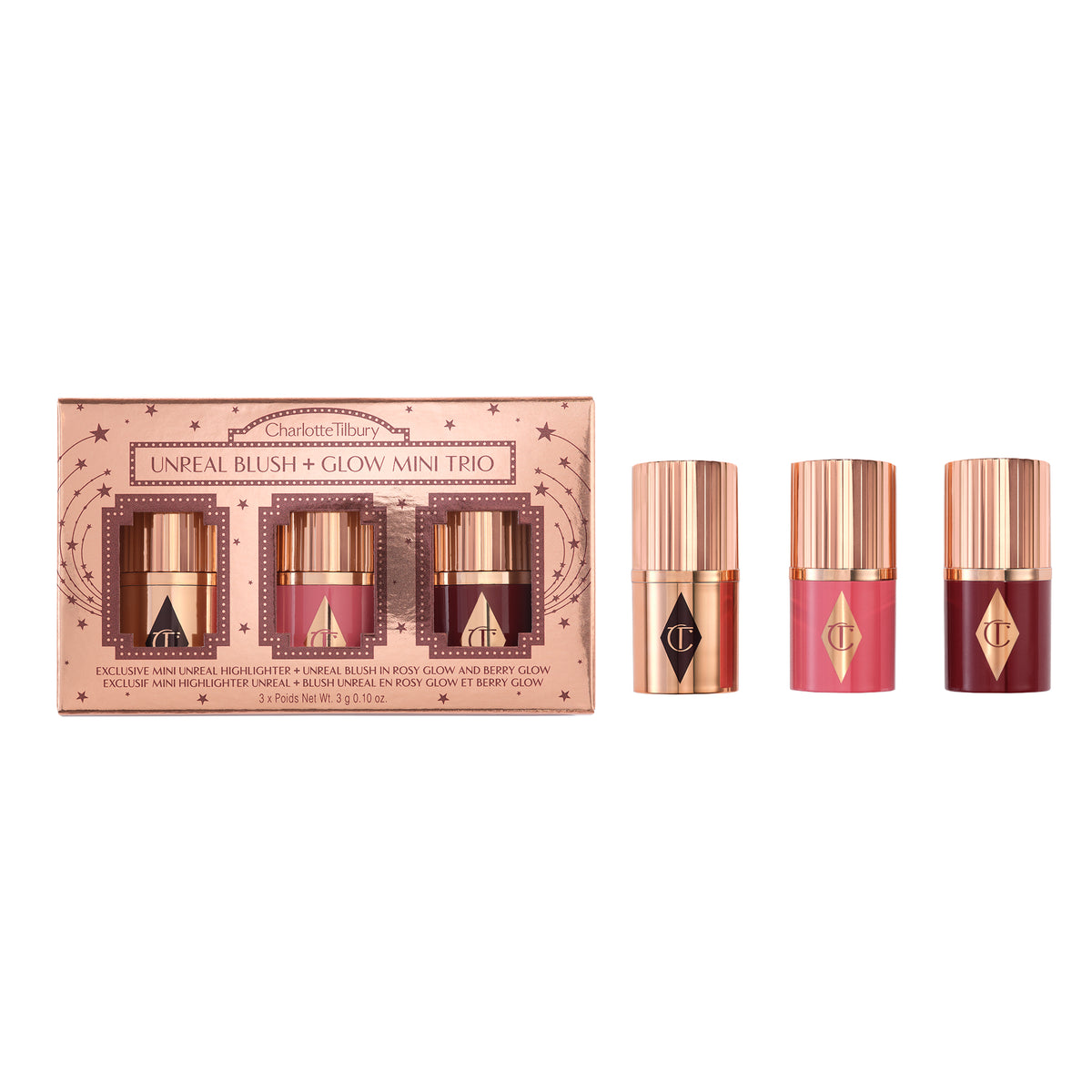 Charlotte Tilbury Unreal Blush + Glow Mini Trio
