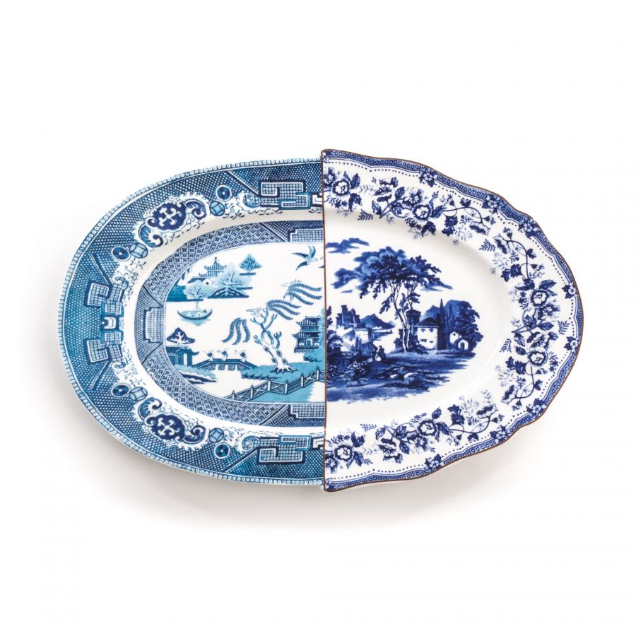 Seletti Hybrid-Diomira Tray In Porcelain, Mixed Graphics