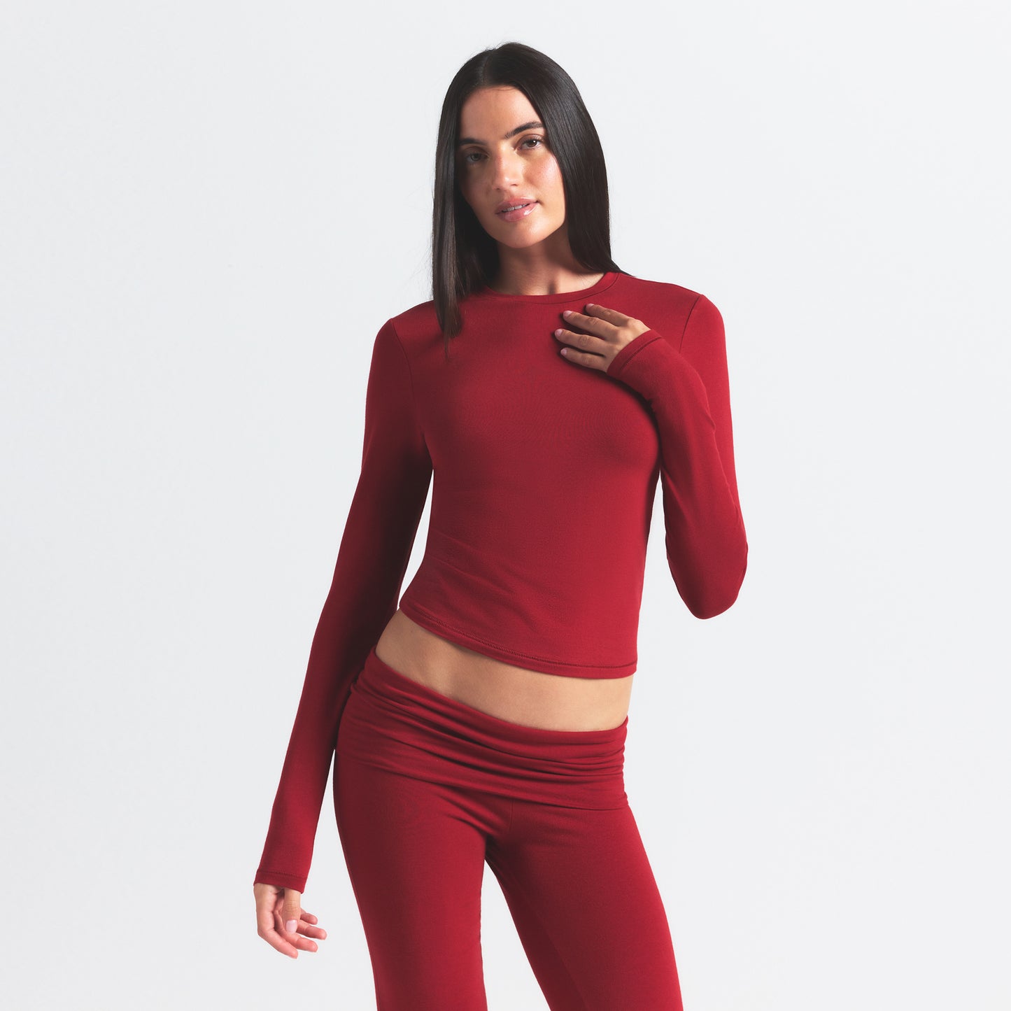 SKIMS Cotton Jersey Long Sleeve T-Shirt