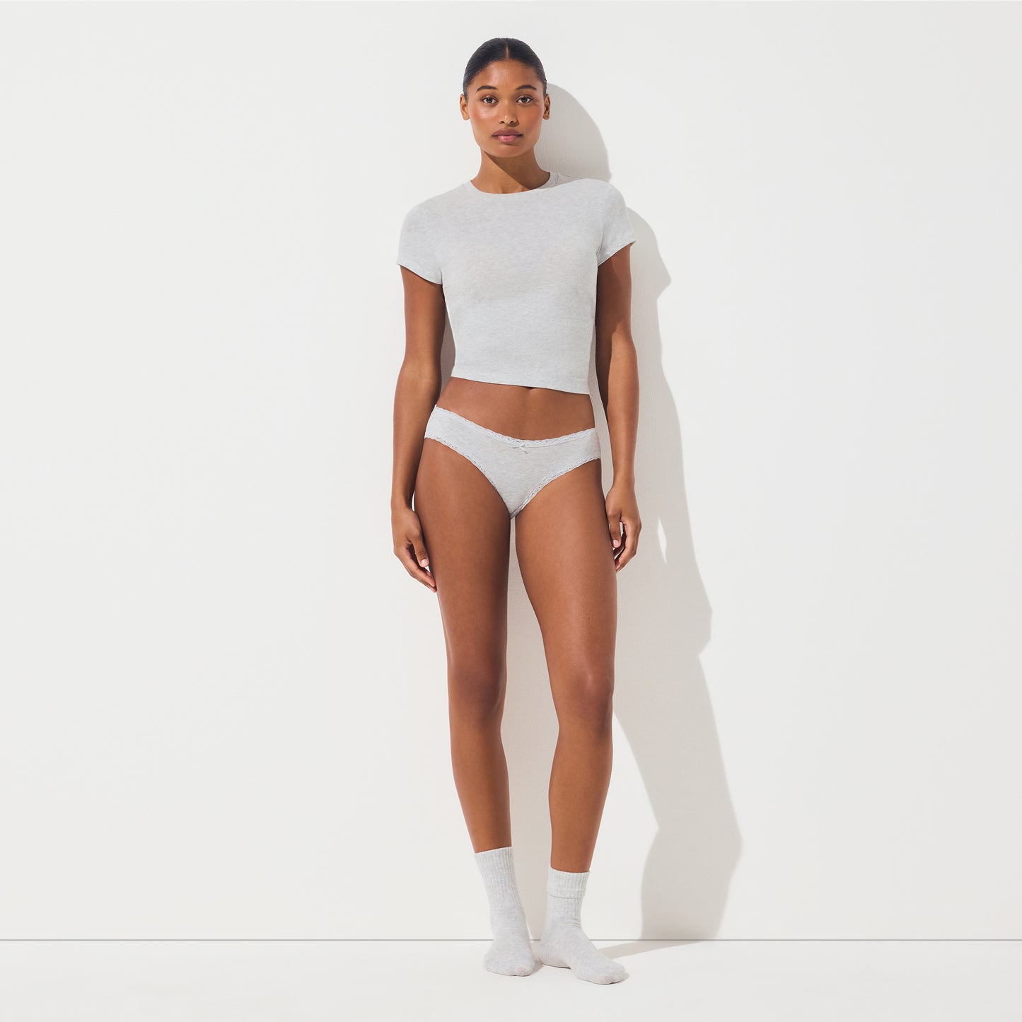 SKIMS Lightweight Cotton Lace Trim Brief