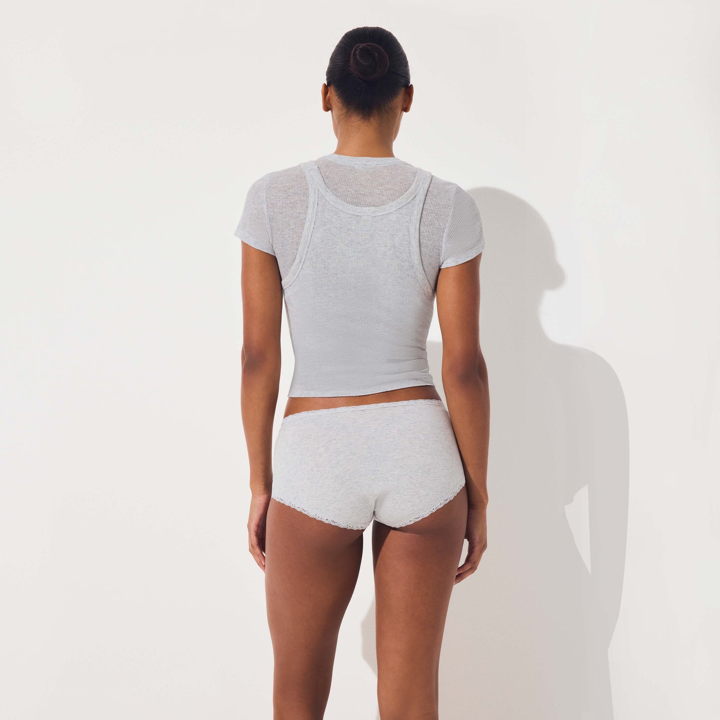 SKIMS Lightweight Cotton Lace Trim Boyshort