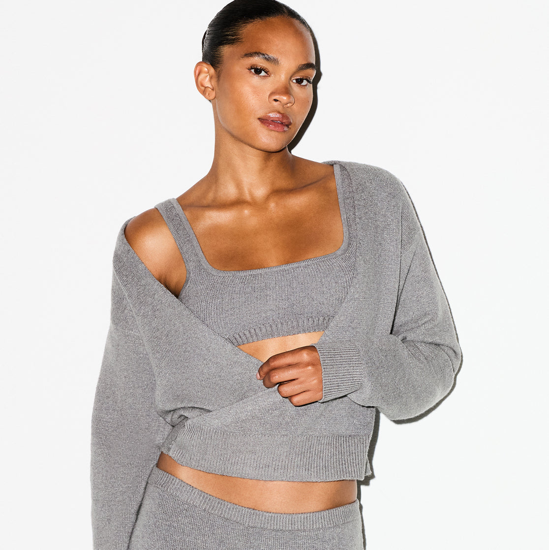 SKIMS Textured Knit Wrap Cardigan