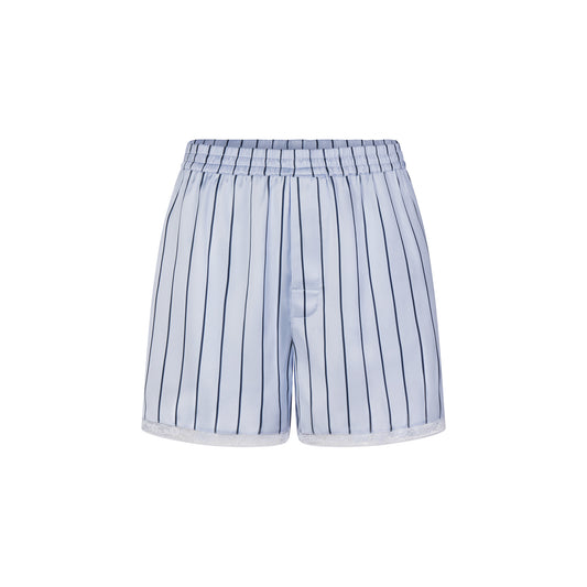 SKIMS Woven Shine Sleep Boxer With Lace