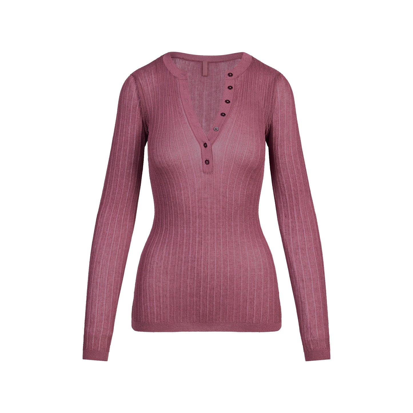 SKIMS Sheer Knit Long Sleeve Henley