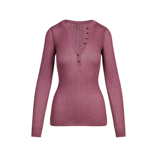 SKIMS Sheer Knit Long Sleeve Henley