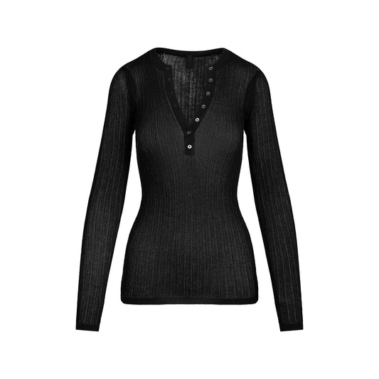 SKIMS Sheer Knit Long Sleeve Henley
