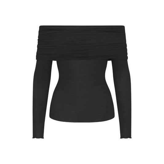 SKIMS Sheer Modal Off Shoulder Long Sleeve