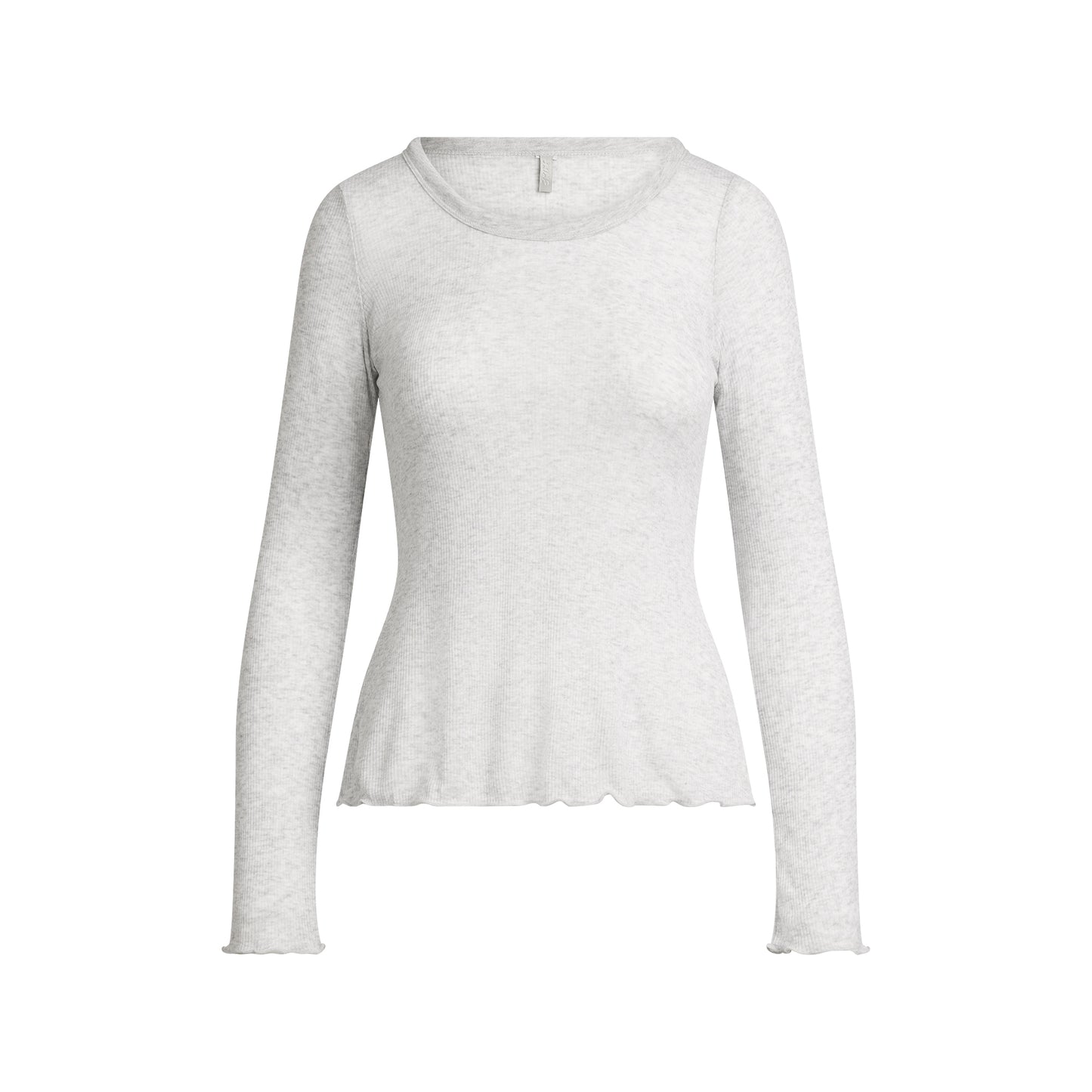 SKIMS Sheer Cotton Long Sleeve Wide Crew