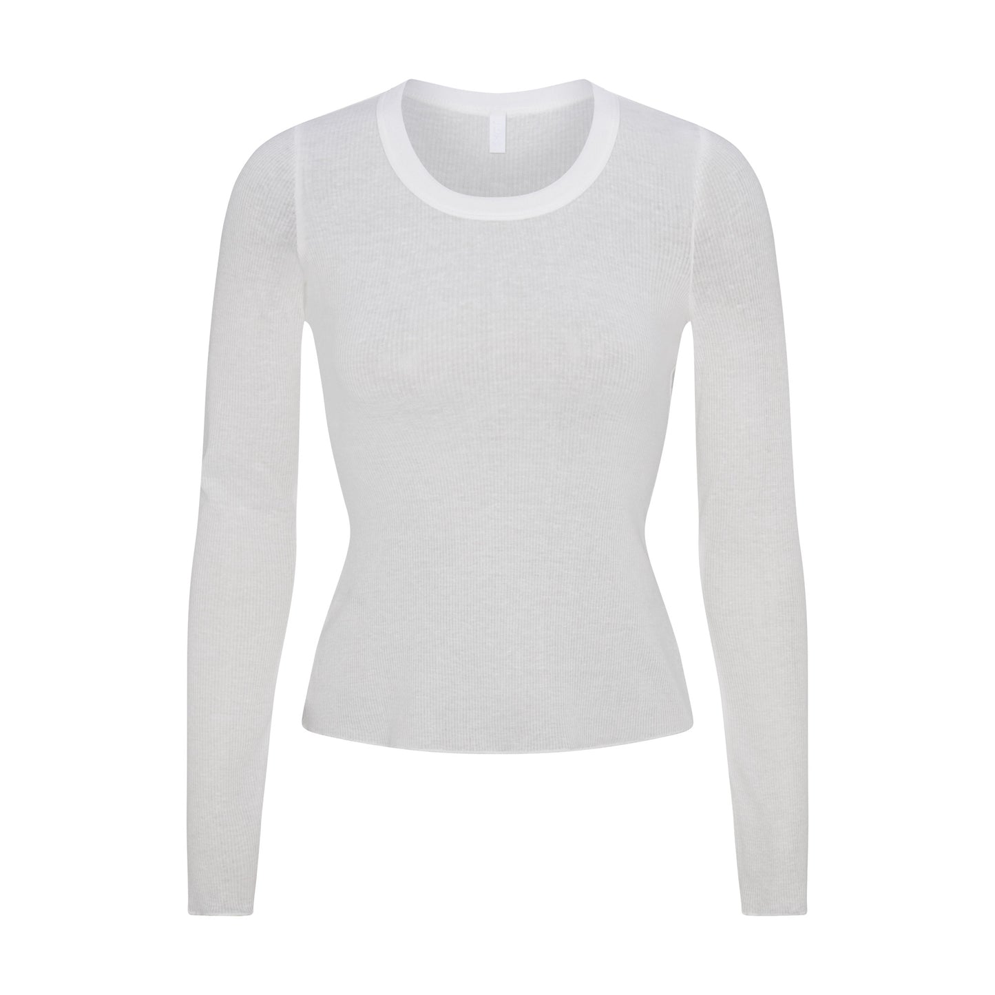 SKIMS Sheer Cotton Long Sleeve Wide Crew
