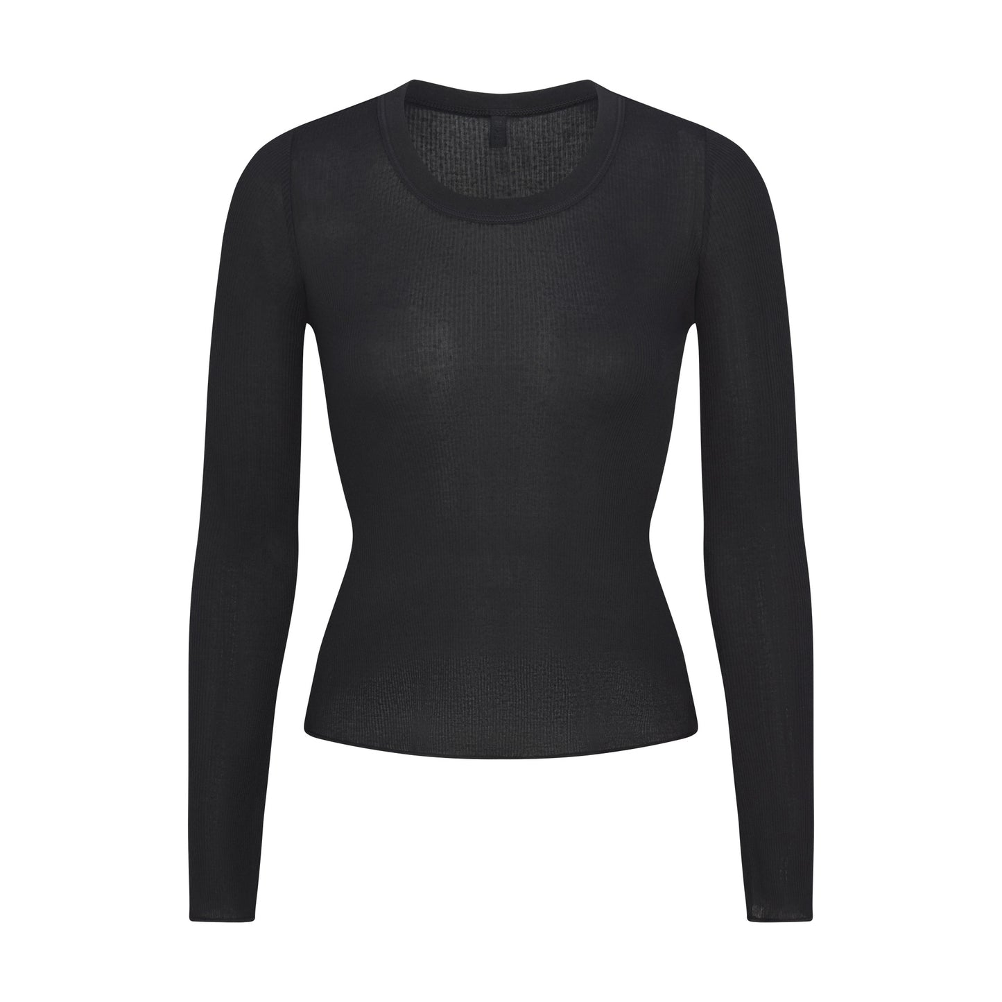 SKIMS Sheer Cotton Long Sleeve Wide Crew