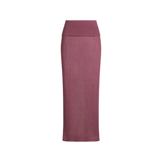SKIMS Sheer Knit Foldover Maxi Skirt