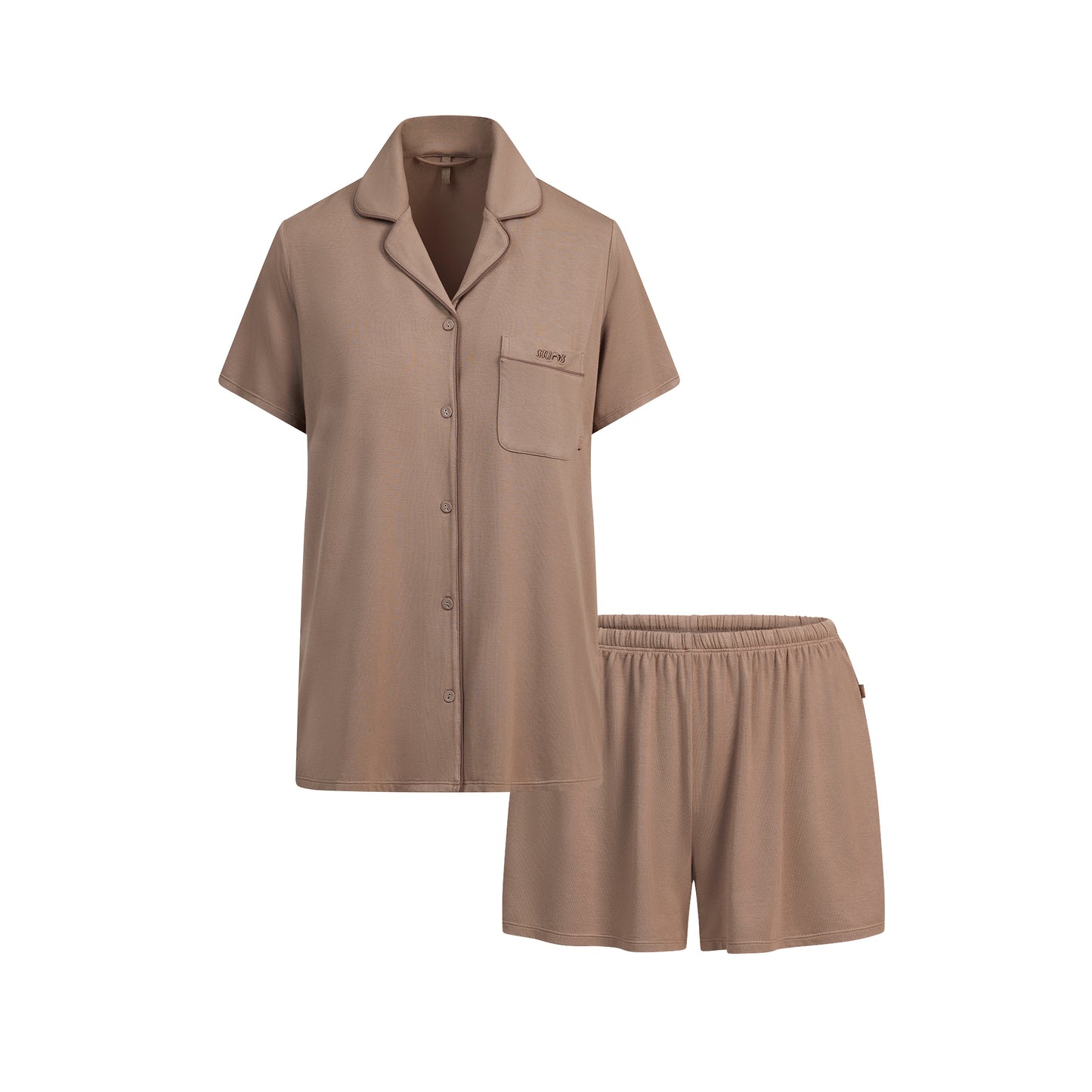 SKIMS Skims Sleep Short Sleeve Button Up Set
