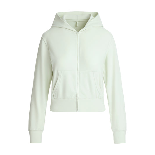 SKIMS Cotton Jersey Zip Up Slim Hoodie