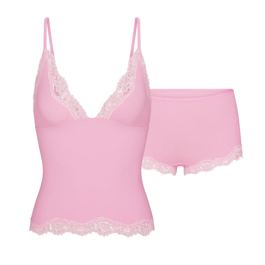 SKIMS Fits Everybody Lace Cami And Boyshort Set