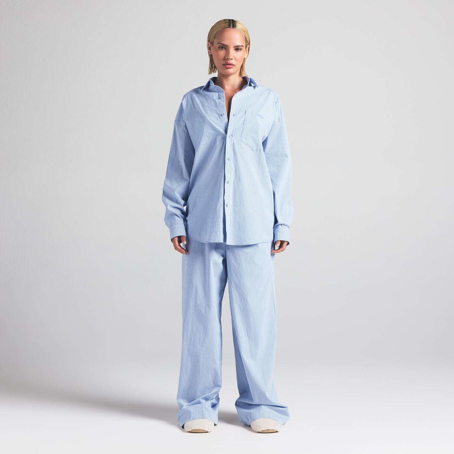 SKIMS Cotton Poplin Sleep Oversized Long Set