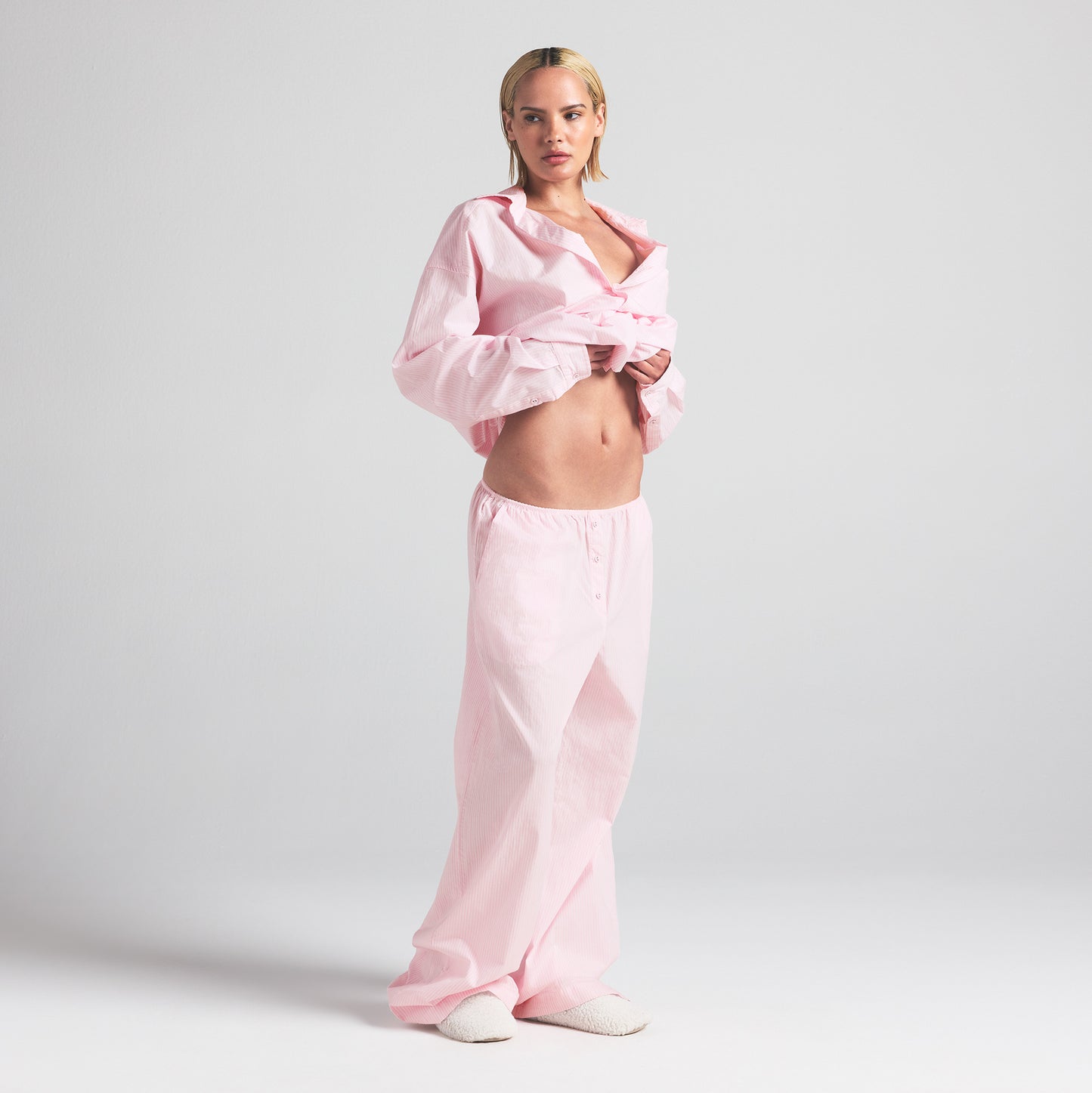 SKIMS Cotton Poplin Sleep Oversized Long Set
