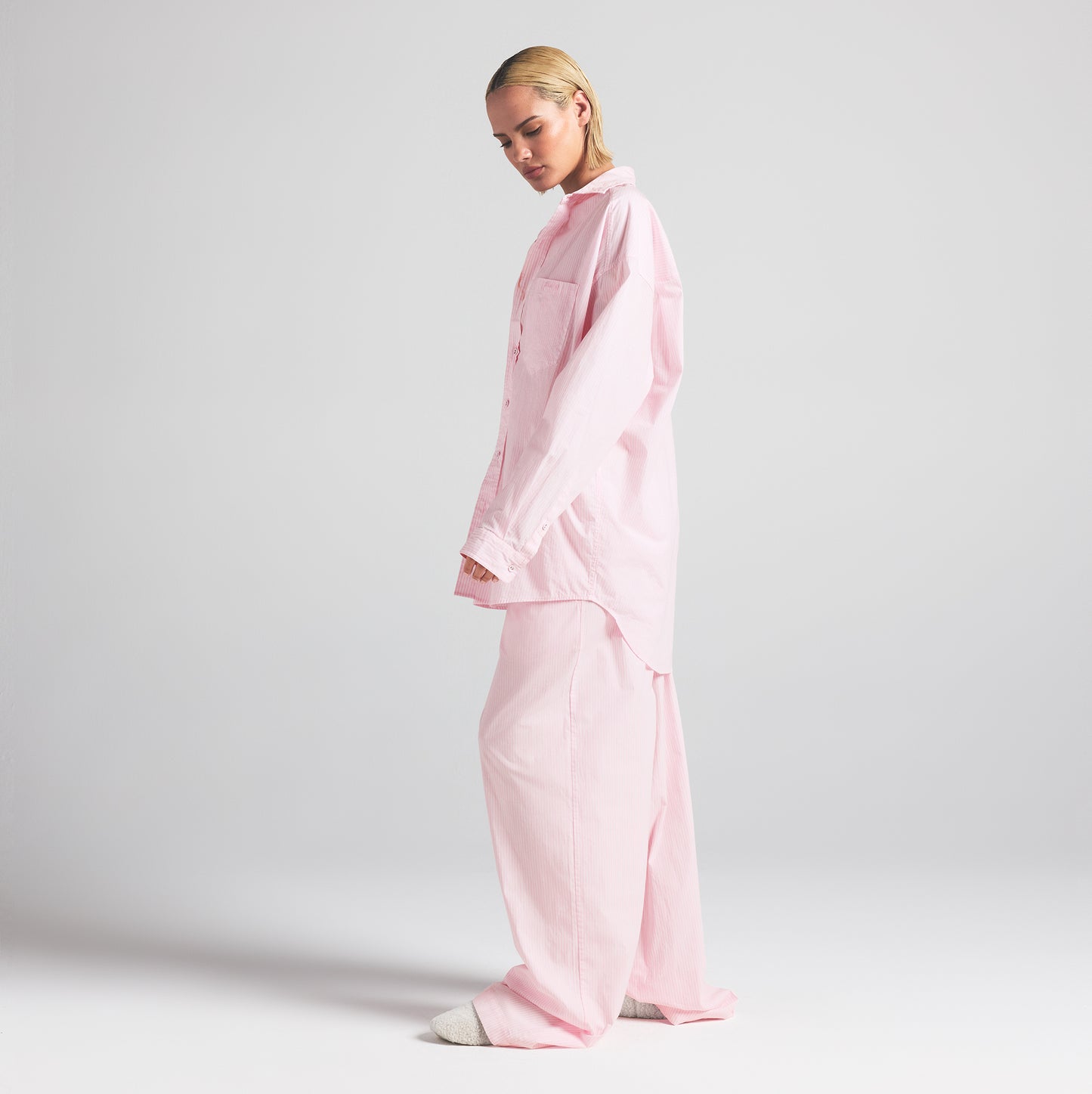 SKIMS Cotton Poplin Sleep Oversized Long Set