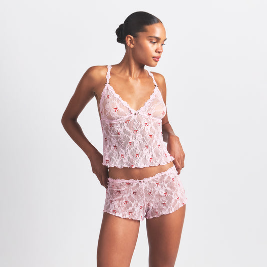 SKIMS Stretch Lace Triangle Cami And Short Set