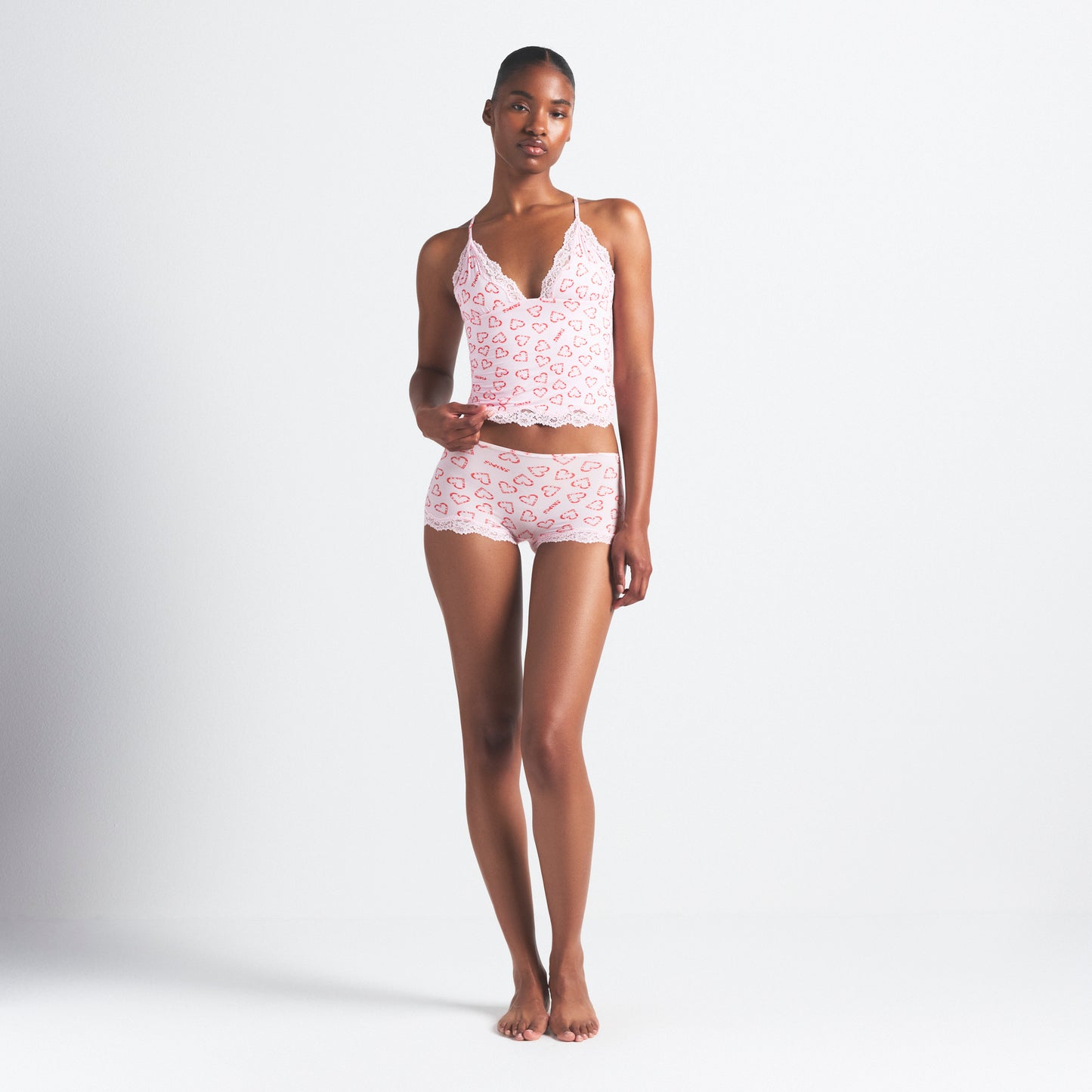SKIMS Fits Everybody Lace Cami And Boyshort Set