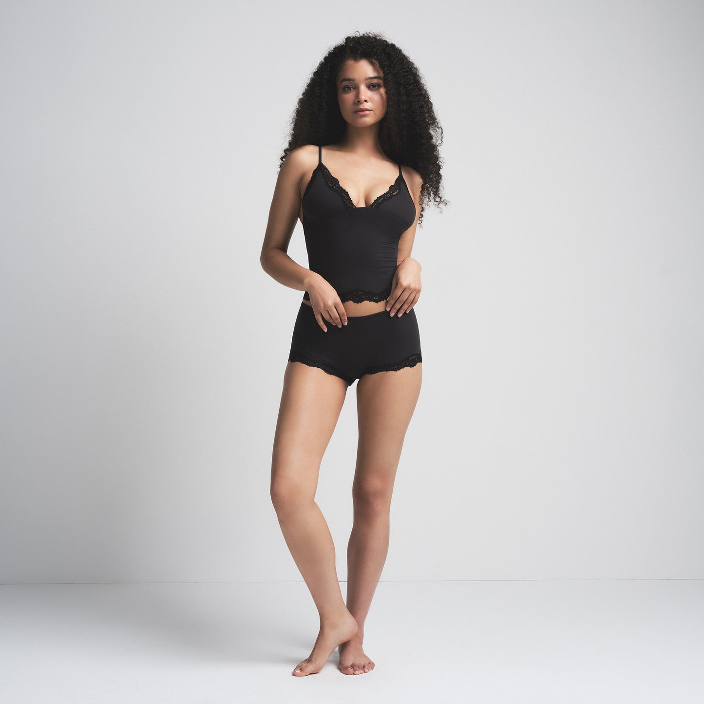 SKIMS Fits Everybody Lace Cami And Boyshort Set