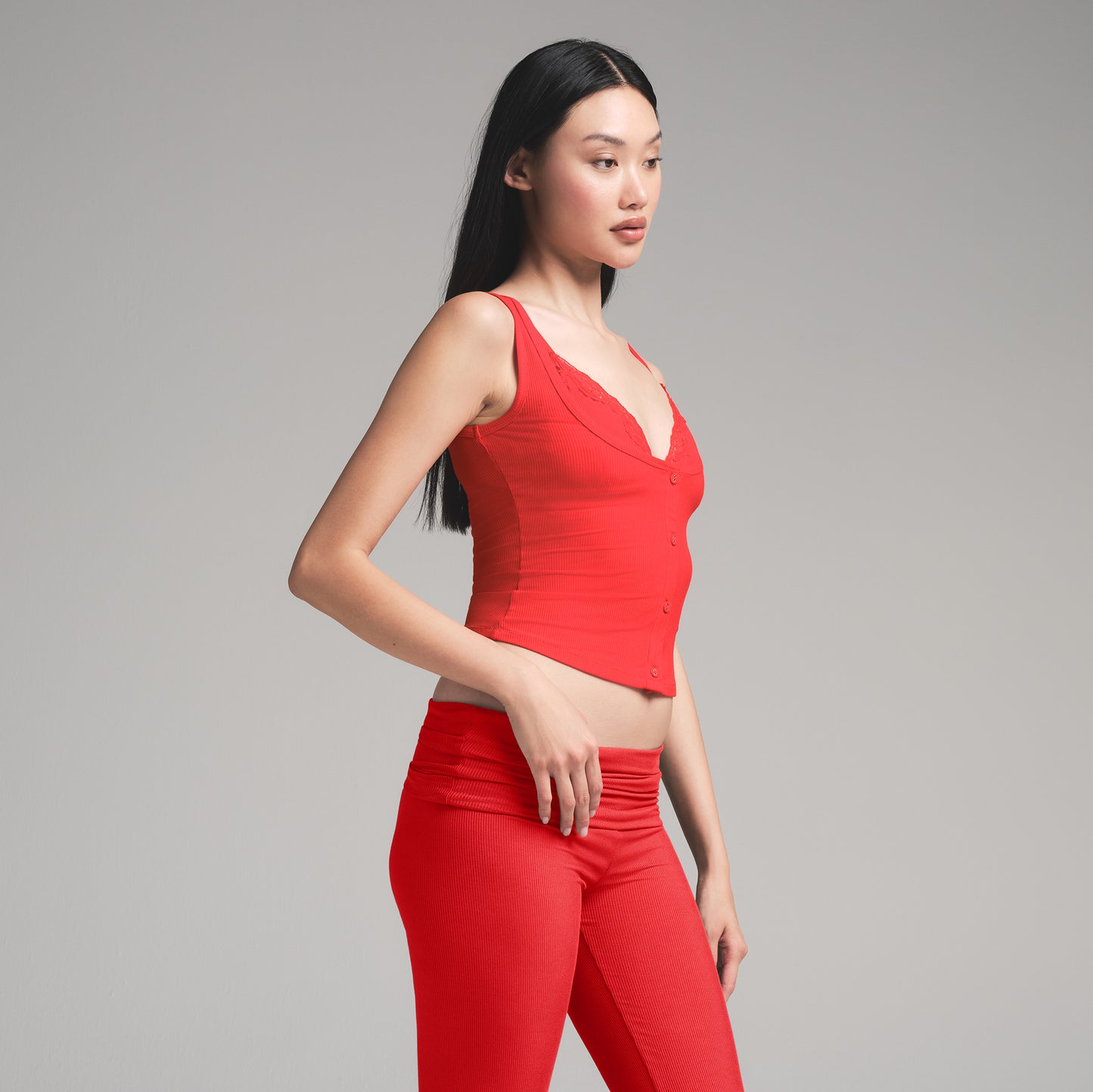 SKIMS Soft Lounge Lace Tank With Lace Bralette