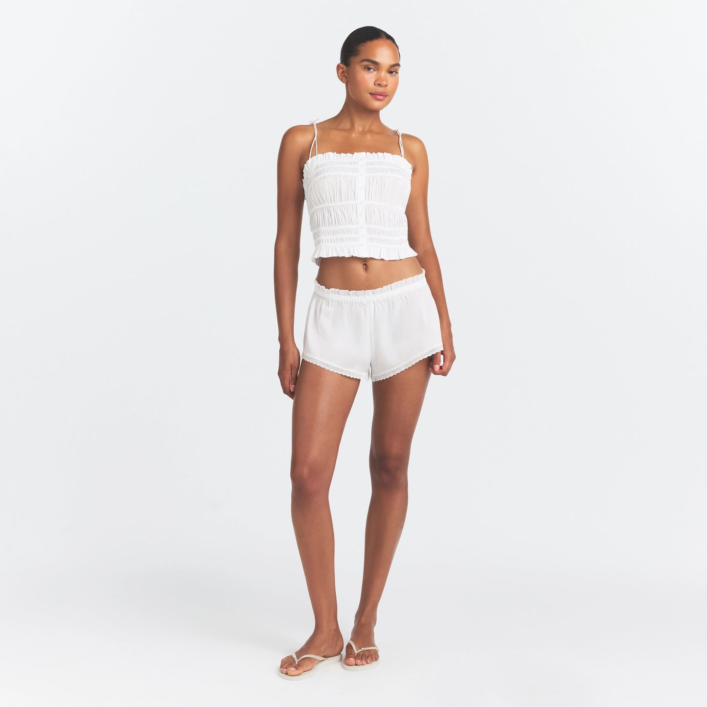 SKIMS Poplin Apparel Ruffle Cami