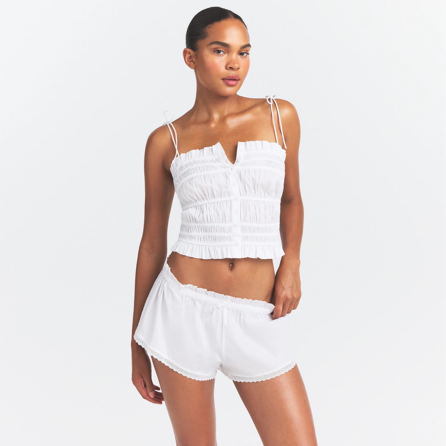 SKIMS Poplin Apparel Ruffle Cami