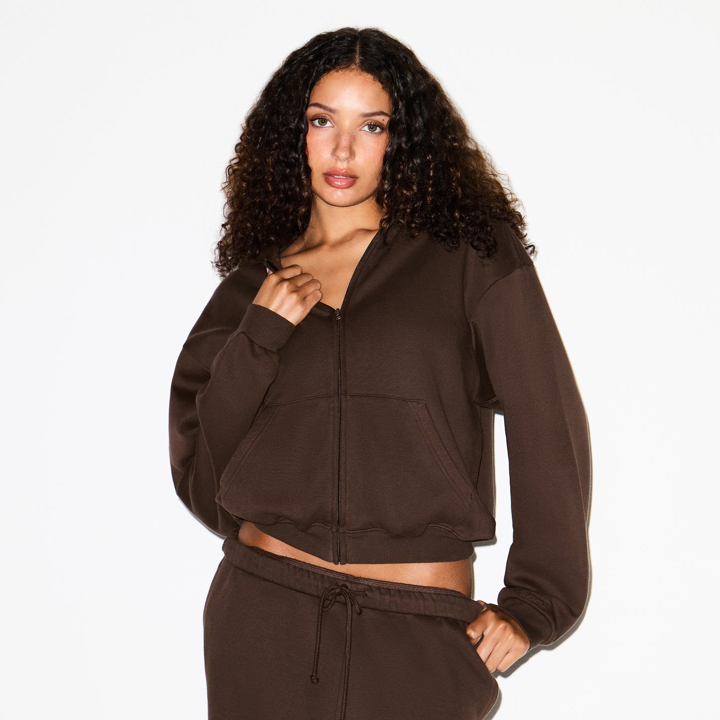 SKIMS Cotton Fleece Classic Zip Up Hoodie