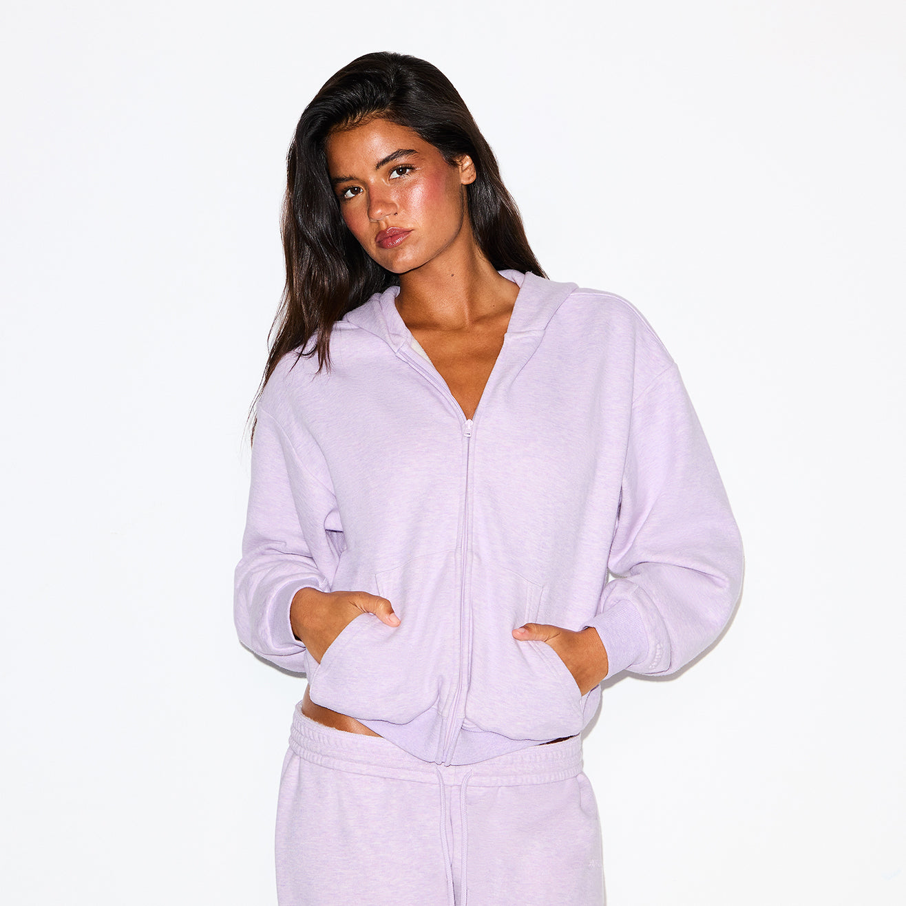 SKIMS Cotton Fleece Classic Zip Up Hoodie